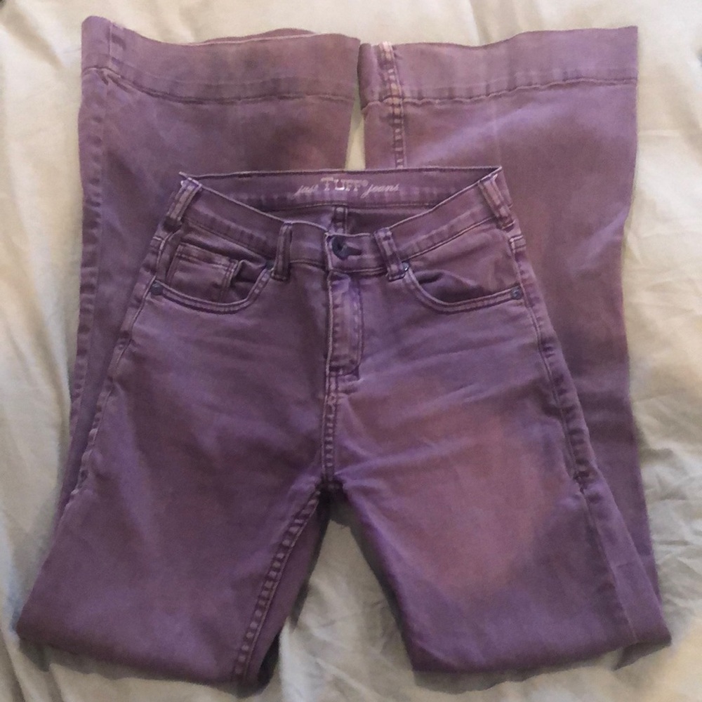 Girls purple cowgirl flare jeans
